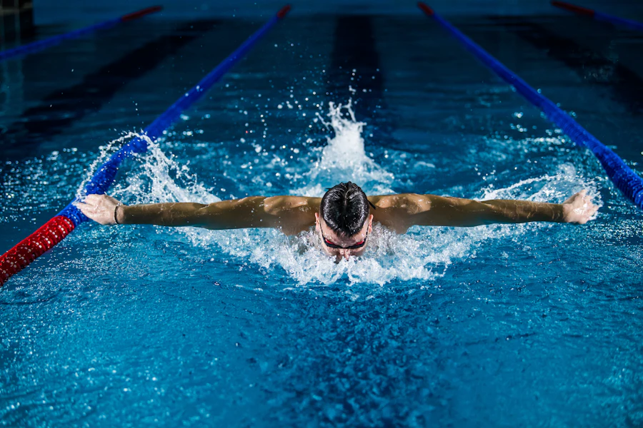 Nageur pendant une séance de natation